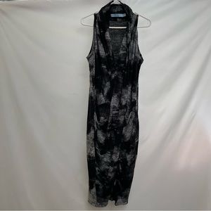 Ayrtight - size Medium asymmetrical patterned linen dress sleeveless + pockets